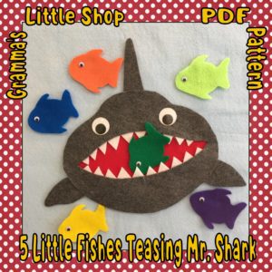 5 Little Fishes Teasing Mr Shark Felt Board Pattern