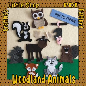 Woodland Animal Patterns for Felt Story Board