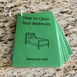 Bedroom Cleaning Instruction Cards - Green