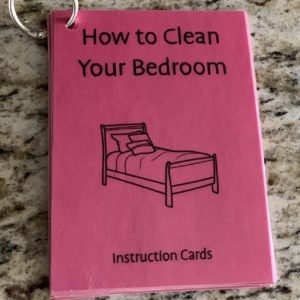 Bedroom Cleaning Instruction Cards - Pink