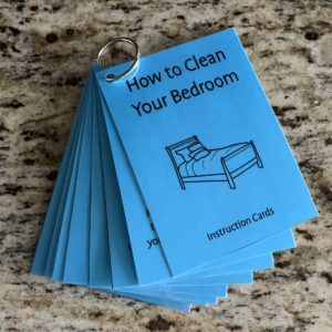 Bedroom Cleaning Instruction Cards – Blue