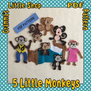 5 Little Monkeys Felt patterns