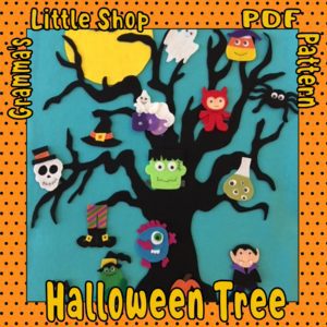 Halloween Tree and 16 Easy to Make Ornament Patterns for a Felt Board