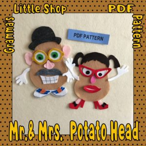 Mr & Mrs Potato Head Felt Board Pattern for the Classic Game