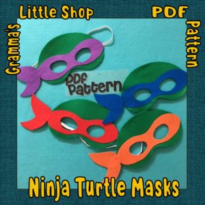 Ninja Turtle Mask Patterns for Raphael, Donatello, Leonardo, and Michaelangelo