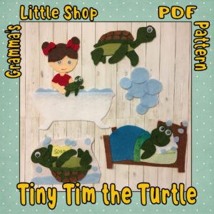 Tiny Tim the Turtle Downloadable Pattern for Felt Story Board