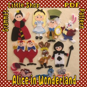 Alice in Wonderland or Thru the Looking Glass Pattern for a Felt Story Board