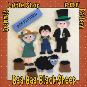 Baa Baa Black Sheep Felt Story Pattern
