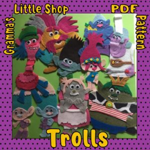 Trolls Felt Board Patterns with Poppy and Branch