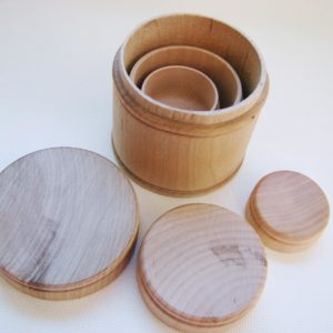 Nesting Canisters - Montessori and Waldorf inspired size relation toy