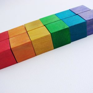Rainbow Blocks Starter Set - A Montessori and Waldorf Inspired Wooden Materials Learning Toy