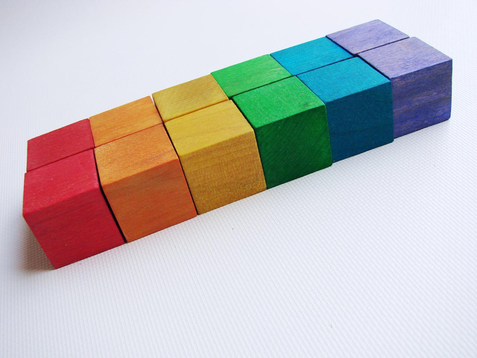 Rainbow Blocks Starter Set - A Montessori and Waldorf Inspired Wooden Materials Learning Toy