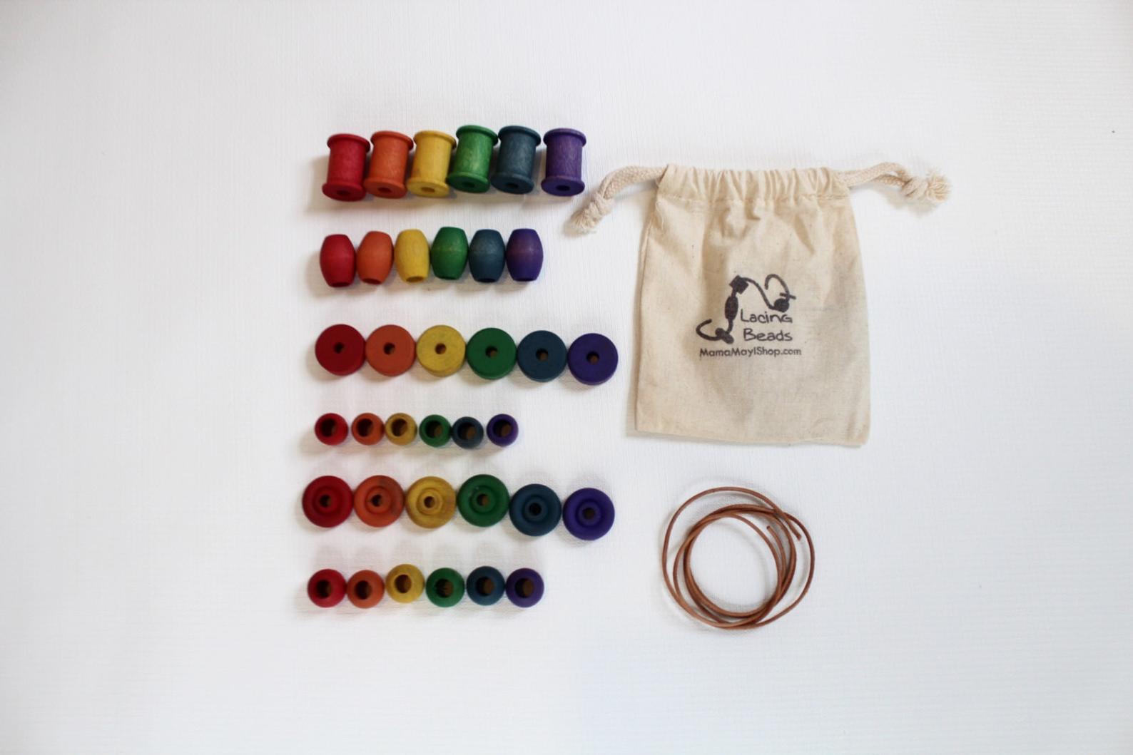 Lacing Beads - A Montessori and Waldorf Inspired Fine Motor Skill Game - Image 2