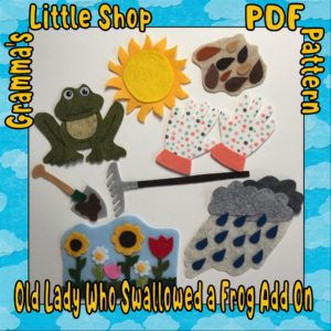 There Was an Old Lady Who Swallowed a Frog Felt Story ADD ON Pattern