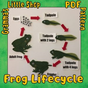 Frog Life Cycle Felt Story Board Pattern - DIY Downloadable Pattern