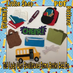 There Was an Old Lady Who Swallowed Some Books ADD ON PATTERN