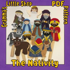 Nativity Christmas Story, Baby Jesus in Manger Scene for Felt Story Board or Paint Stick Puppets