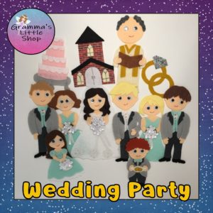 Wedding Party, Felt Story, DIY Pattern, Bride and Groom Felt, Downloadable Pattern