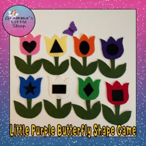 Little Purple Butterfly, Hide and Seek Game, Shapes and Colors Learning Game, DIY Pattern