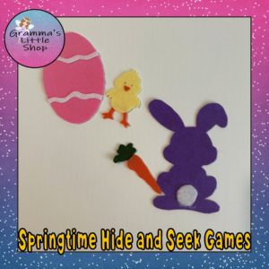 Springtime Hide and Seek Games, Bunny and Carrot, Chick and Eggs, Felt Patterns