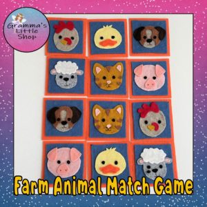 Farm Animal Matching Game for Felt Board - DIY Pattern