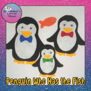 Penguin Hide and Seek, Who Has the Fish Game, Pattern only for Felt Story Board
