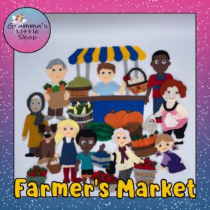 Farmer's Market, Fruits and Veggies, Felt Board Pattern
