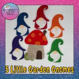 5 Little Garden Gnomes Felt Board Pattern
