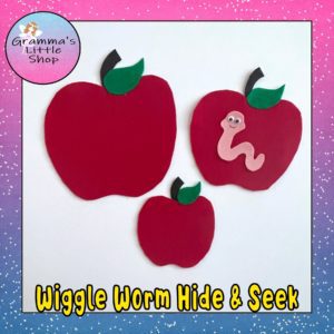 Wiggle Worm and Apples Playing Hide and Seek, Felt Board Pattern