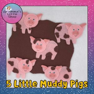 5 Little Muddy Pigs Felt Pattern