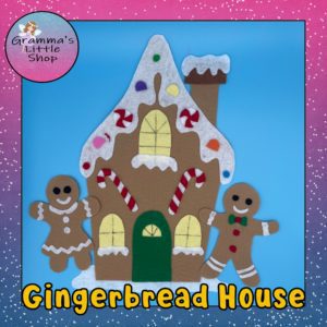 Gingerbread House and Gingerbread Boy and Girl Pattern for Felt Board Play - PDF DIY Pattern Only