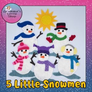 5 Little Snowmen Felt Pattern, Felt Story Pattern