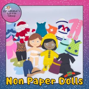 Non Paper Felt Doll Pattern, DIY Pattern for Doll and Clothes for Felt Board