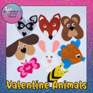 DIY Valentine's Project, Felt or Paper Pattern, Valentine Activity, Pattern and Instructions Only