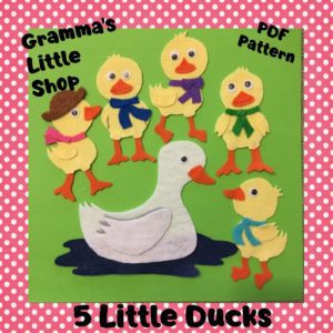 5 Little Ducks Pattern for Felt Story Board