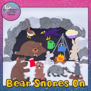Bear Snores On Felt Pattern, Felt Story Pattern, Bear Hibernation - DIY PDF PATTERN