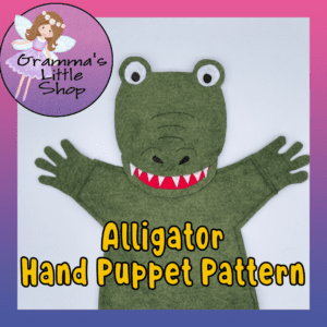 Alligator Hand Puppet Pattern, PDF Pattern for Hand Puppet