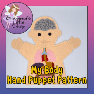 'My Body' Felt Puppet: Detailed Pattern and Internal Organs Included