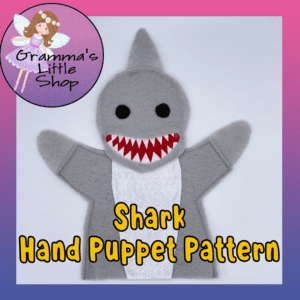 Shark Hand Puppet Pattern, PDF Pattern for Hand Puppet, Puppet Sewing Pattern, Easy Puppet Pattern