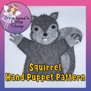Squirrel Hand Puppet Pattern, PDF Pattern for Hand Puppet, Puppet Sewing Pattern