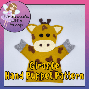 Giraffe Hand Puppet Pattern, PDF Pattern for Hand Puppet, Puppet Sewing Pattern, Easy Puppet Pattern
