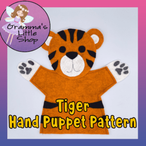 Tiger Hand Puppet Pattern - Easy-to-Follow PDF Sewing Pattern