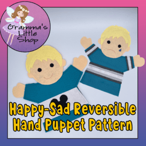 Happy Face, Sad Face Reversible Boy Hand Puppet Pattern