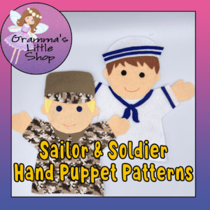Sailor and Soldier Hand Puppet Pattern - Easy-to-Follow PDF Sewing Pattern