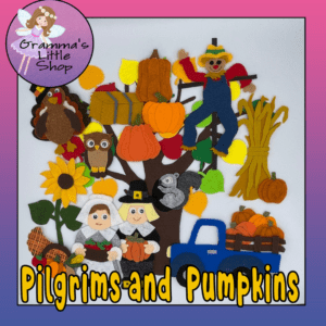 Pilgrims, Pumpkins & Scarecrow Autumn Harvest Felt Board Pattern for the Classroom or at Home