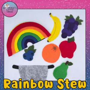 Rainbow Stew Felt Storyboard with Color Recognition - Ideal for Teaching and Play