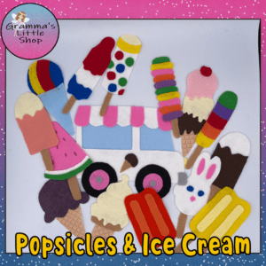 Popsicles & Ice Cream Felt Board Pattern, DIY Felt Pattern