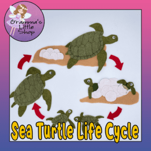 Sea Turtle Life Cycle Felt Storyboard Pattern - Educational and Fun!