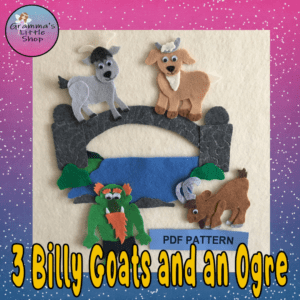 3 Billy Goats Gruff Felt Story Pattern