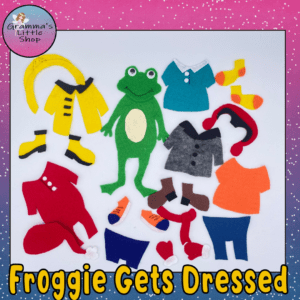 Froggie Gets Dressed Felt Story Pattern - DIY Pattern Only